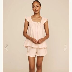 Nicolette Piyama Women's Ruffled Blush Sleepwear Set